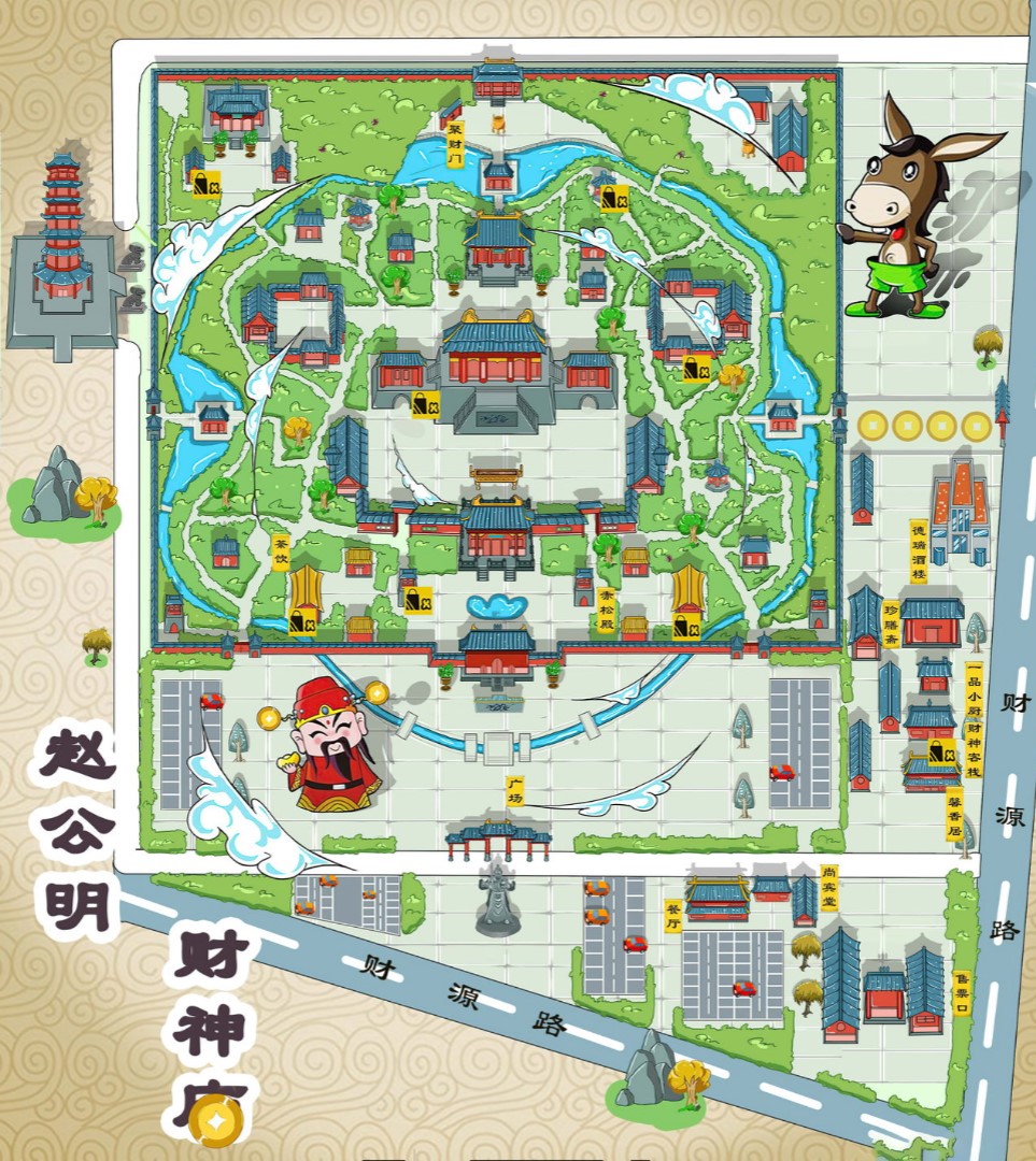 阳东寺庙类手绘地图